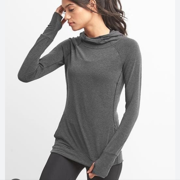 GAP Gray Fitted Sweatshirt Hoodie - Picture 2 of 6